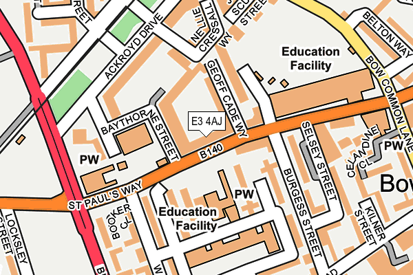 E3 4AJ map - OS OpenMap – Local (Ordnance Survey)
