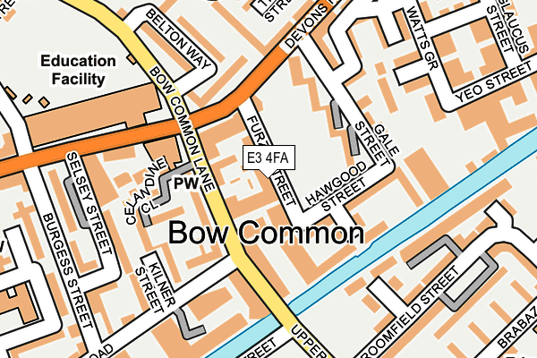 E3 4FA map - OS OpenMap – Local (Ordnance Survey)