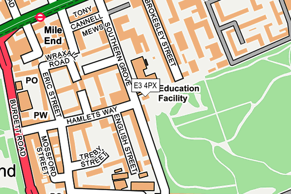 E3 4PX map - OS OpenMap – Local (Ordnance Survey) E3 4PX map - OS OpenMap – Local (Ordnance Survey)