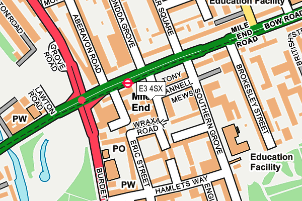 E3 4SX map - OS OpenMap – Local (Ordnance Survey) E3 4SX map - OS OpenMap – Local (Ordnance Survey)