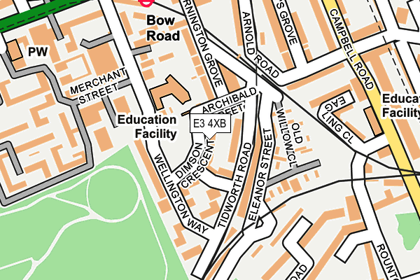 E3 4XB map - OS OpenMap – Local (Ordnance Survey) E3 4XB map - OS OpenMap – Local (Ordnance Survey)