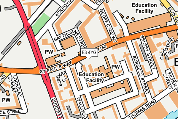 E3 4YG map - OS OpenMap – Local (Ordnance Survey) E3 4YG map - OS OpenMap – Local (Ordnance Survey)