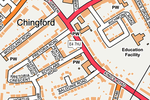 E4 7HJ map - OS OpenMap – Local (Ordnance Survey)