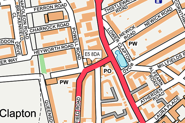 E5 8DA map - OS OpenMap – Local (Ordnance Survey) E5 8DA map - OS OpenMap – Local (Ordnance Survey)