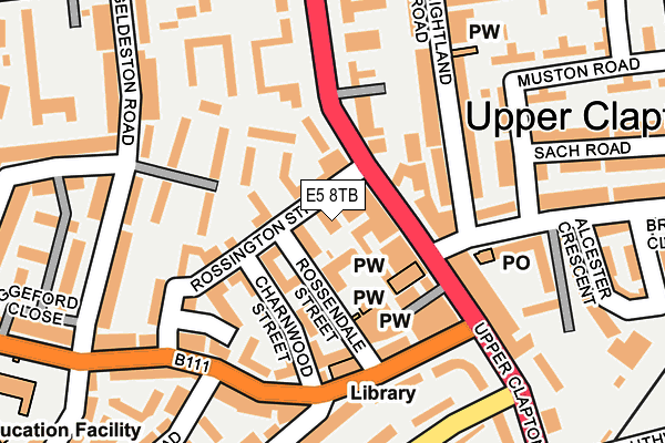 E5 8TB map - OS OpenMap – Local (Ordnance Survey) E5 8TB map - OS OpenMap – Local (Ordnance Survey)