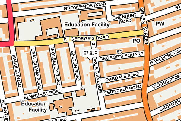 E7 8JP map - OS OpenMap – Local (Ordnance Survey) E7 8JP map - OS OpenMap – Local (Ordnance Survey)