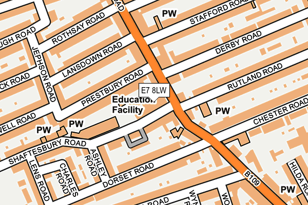 E7 8LW map - OS OpenMap – Local (Ordnance Survey)