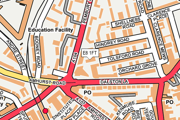 E8 1FT map - OS OpenMap – Local (Ordnance Survey) E8 1FT map - OS OpenMap – Local (Ordnance Survey)