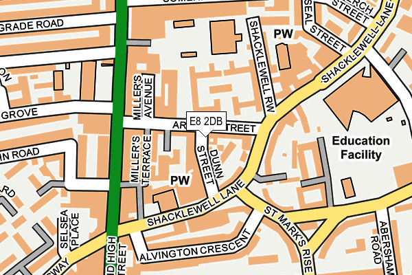 E8 2DB map - OS OpenMap – Local (Ordnance Survey) E8 2DB map - OS OpenMap – Local (Ordnance Survey)
