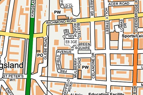 E8 3GE map - OS OpenMap – Local (Ordnance Survey) E8 3GE map - OS OpenMap – Local (Ordnance Survey)
