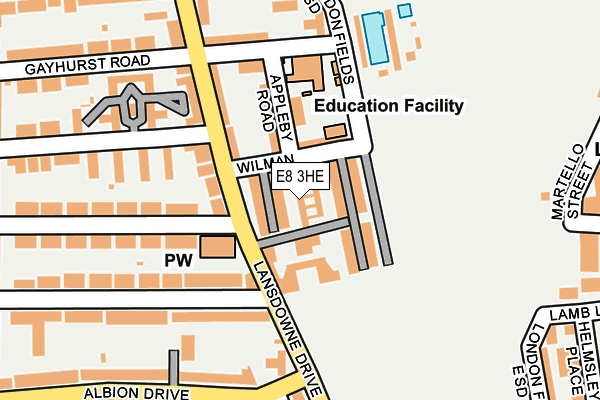 E8 3HE map - OS OpenMap – Local (Ordnance Survey)