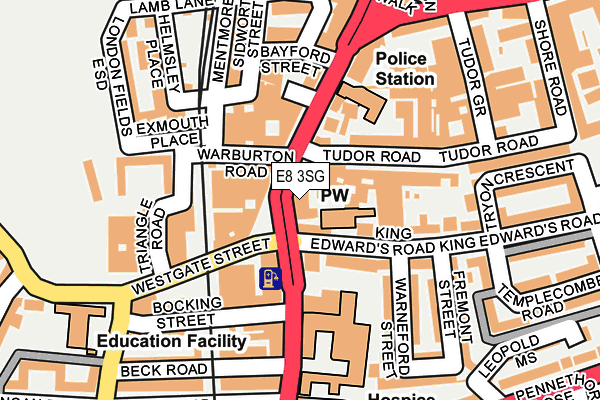 E8 3SG map - OS OpenMap – Local (Ordnance Survey) E8 3SG map - OS OpenMap – Local (Ordnance Survey)