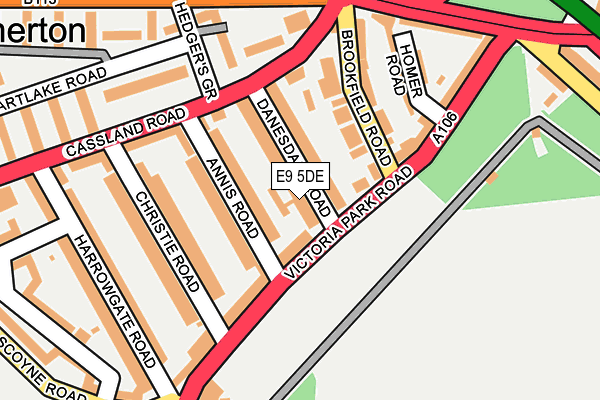 E9 5DE map - OS OpenMap – Local (Ordnance Survey)