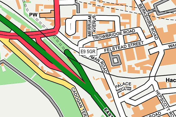 E9 5GR map - OS OpenMap – Local (Ordnance Survey)