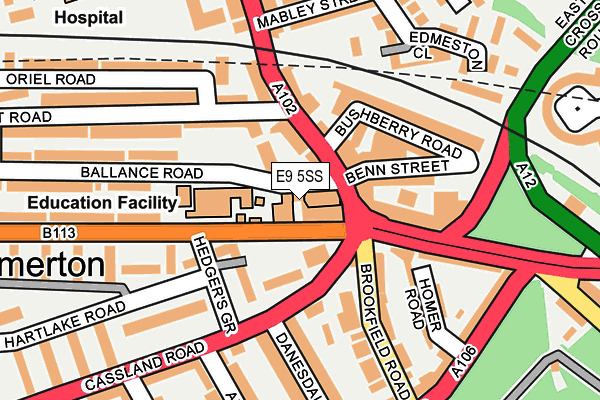 E9 5SS map - OS OpenMap – Local (Ordnance Survey)