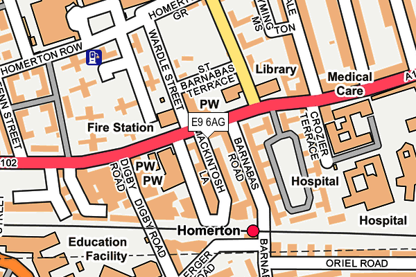 E9 6AG map - OS OpenMap – Local (Ordnance Survey)