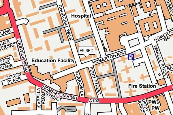 E9 6ED map - OS OpenMap – Local (Ordnance Survey)