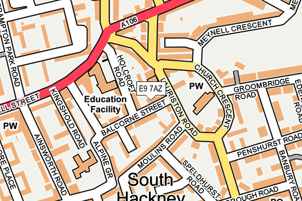 E9 7AZ map - OS OpenMap – Local (Ordnance Survey) E9 7AZ map - OS OpenMap – Local (Ordnance Survey)