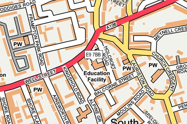 E9 7BB map - OS OpenMap – Local (Ordnance Survey)