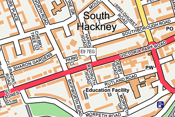 E9 7EG map - OS OpenMap – Local (Ordnance Survey)