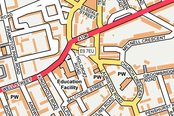 E9 7EU map - OS OpenMap – Local (Ordnance Survey) E9 7EU map - OS OpenMap – Local (Ordnance Survey)