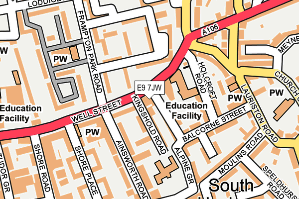 E9 7JW map - OS OpenMap – Local (Ordnance Survey) E9 7JW map - OS OpenMap – Local (Ordnance Survey)