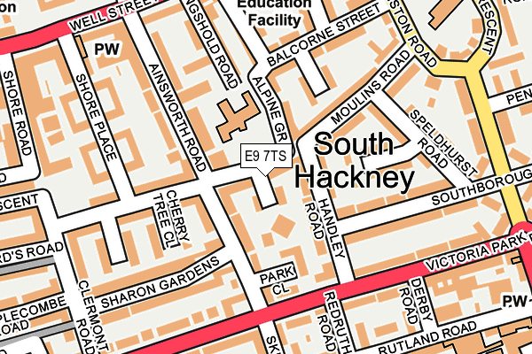 E9 7TS map - OS OpenMap – Local (Ordnance Survey)