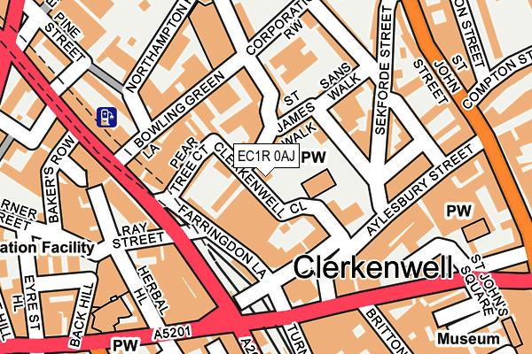 EC1R 0AJ map - OS OpenMap – Local (Ordnance Survey)
