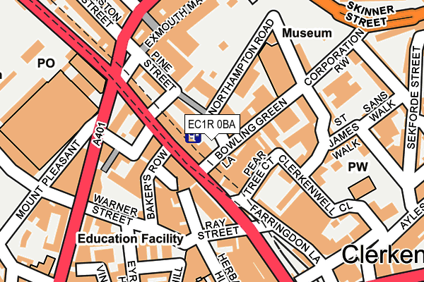 EC1R 0BA map - OS OpenMap – Local (Ordnance Survey) EC1R 0BA map - OS OpenMap – Local (Ordnance Survey)