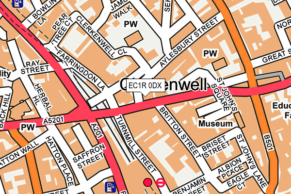 EC1R 0DX map - OS OpenMap – Local (Ordnance Survey)