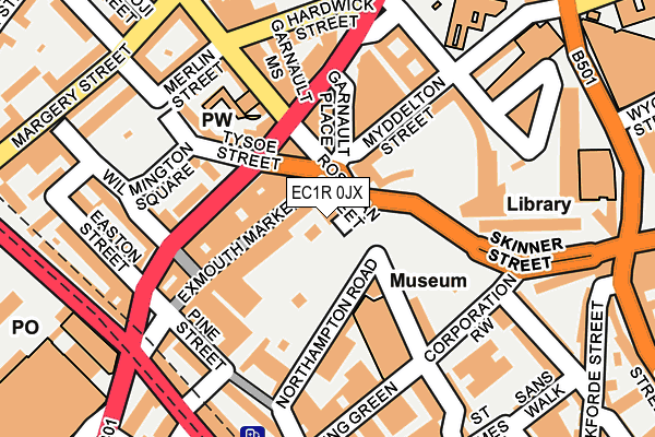 EC1R 0JX map - OS OpenMap – Local (Ordnance Survey) EC1R 0JX map - OS OpenMap – Local (Ordnance Survey)