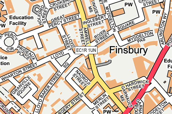 EC1R 1UN map - OS OpenMap – Local (Ordnance Survey) EC1R 1UN map - OS OpenMap – Local (Ordnance Survey)
