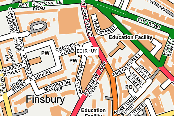 EC1R 1UY map - OS OpenMap – Local (Ordnance Survey) EC1R 1UY map - OS OpenMap – Local (Ordnance Survey)