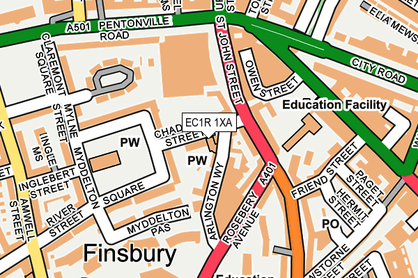 EC1R 1XA map - OS OpenMap – Local (Ordnance Survey) EC1R 1XA map - OS OpenMap – Local (Ordnance Survey)