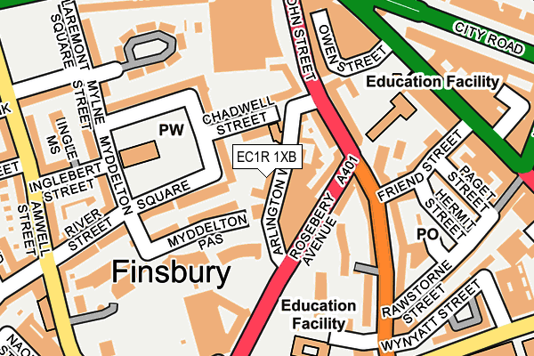 EC1R 1XB map - OS OpenMap – Local (Ordnance Survey) EC1R 1XB map - OS OpenMap – Local (Ordnance Survey)