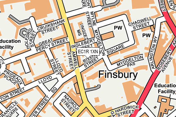 EC1R 1XN map - OS OpenMap – Local (Ordnance Survey) EC1R 1XN map - OS OpenMap – Local (Ordnance Survey)