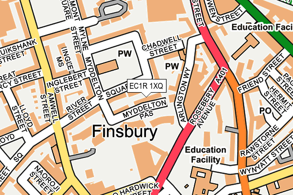 EC1R 1XQ map - OS OpenMap – Local (Ordnance Survey)