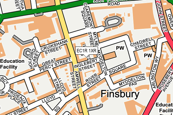 EC1R 1XR map - OS OpenMap – Local (Ordnance Survey) EC1R 1XR map - OS OpenMap – Local (Ordnance Survey)