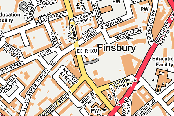 EC1R 1XU map - OS OpenMap – Local (Ordnance Survey) EC1R 1XU map - OS OpenMap – Local (Ordnance Survey)