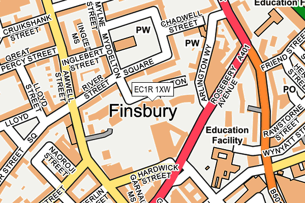 EC1R 1XW map - OS OpenMap – Local (Ordnance Survey) EC1R 1XW map - OS OpenMap – Local (Ordnance Survey)