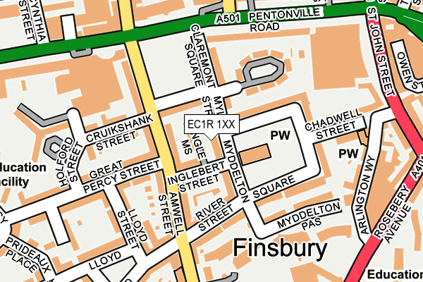 EC1R 1XX map - OS OpenMap – Local (Ordnance Survey) EC1R 1XX map - OS OpenMap – Local (Ordnance Survey)