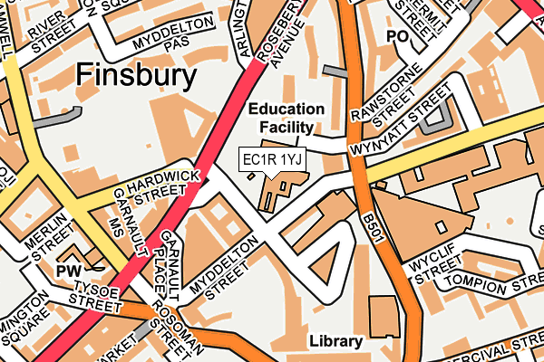 EC1R 1YJ map - OS OpenMap – Local (Ordnance Survey) EC1R 1YJ map - OS OpenMap – Local (Ordnance Survey)
