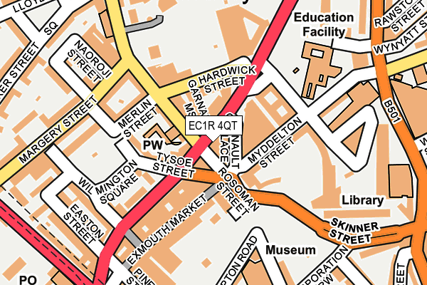 EC1R 4QT map - OS OpenMap – Local (Ordnance Survey) EC1R 4QT map - OS OpenMap – Local (Ordnance Survey)