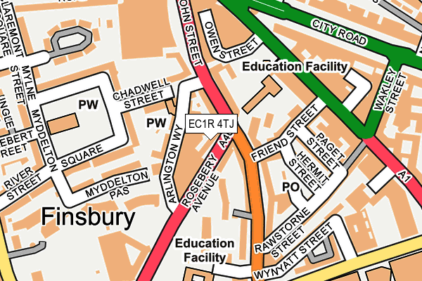 EC1R 4TJ map - OS OpenMap – Local (Ordnance Survey) EC1R 4TJ map - OS OpenMap – Local (Ordnance Survey)