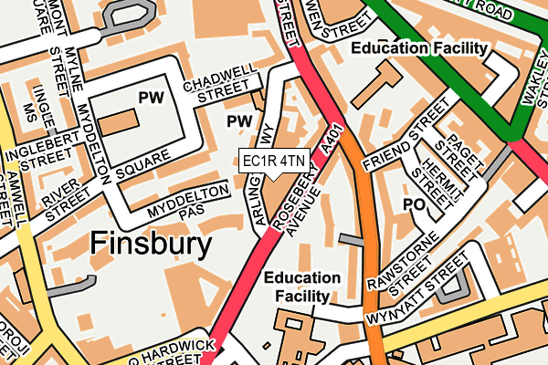 EC1R 4TN map - OS OpenMap – Local (Ordnance Survey)
