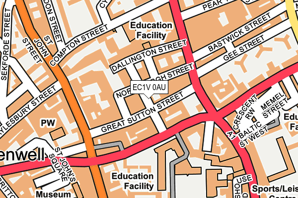 EC1V 0AU map - OS OpenMap – Local (Ordnance Survey) EC1V 0AU map - OS OpenMap – Local (Ordnance Survey)