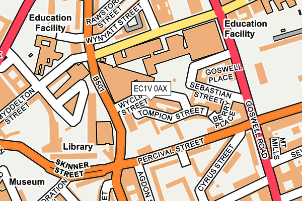 EC1V 0AX map - OS OpenMap – Local (Ordnance Survey) EC1V 0AX map - OS OpenMap – Local (Ordnance Survey)