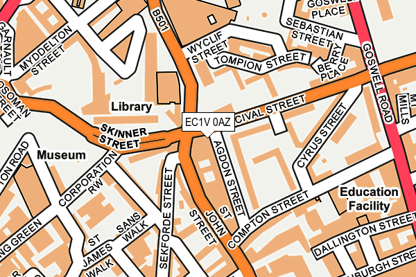 EC1V 0AZ map - OS OpenMap – Local (Ordnance Survey) EC1V 0AZ map - OS OpenMap – Local (Ordnance Survey)