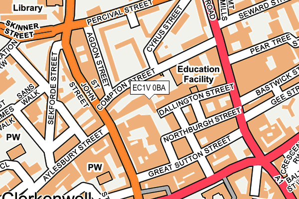 EC1V 0BA map - OS OpenMap – Local (Ordnance Survey) EC1V 0BA map - OS OpenMap – Local (Ordnance Survey)