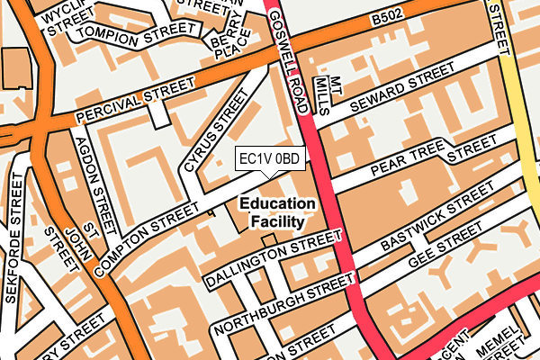 EC1V 0BD map - OS OpenMap – Local (Ordnance Survey)